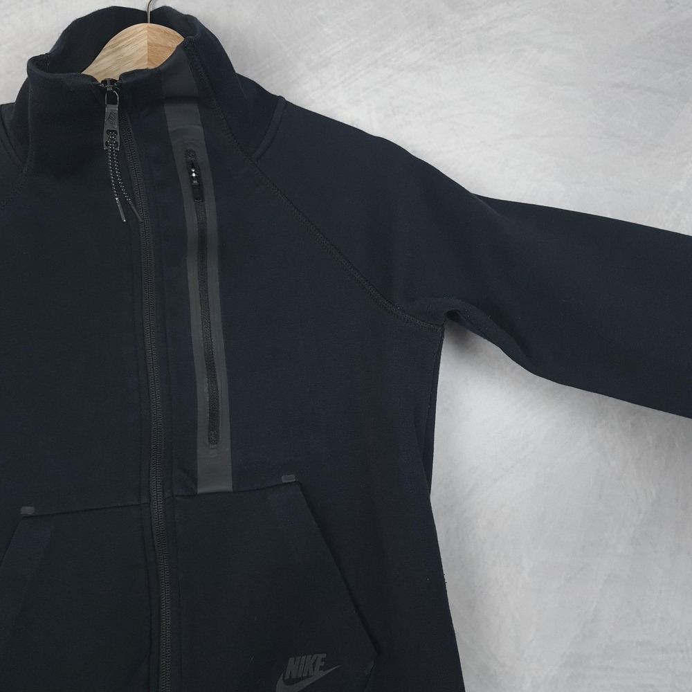 Nike Tech Fleece Half Zip Sweatshirt Womens Small Black Running Top Thumb Hole - Picture 3 of 16